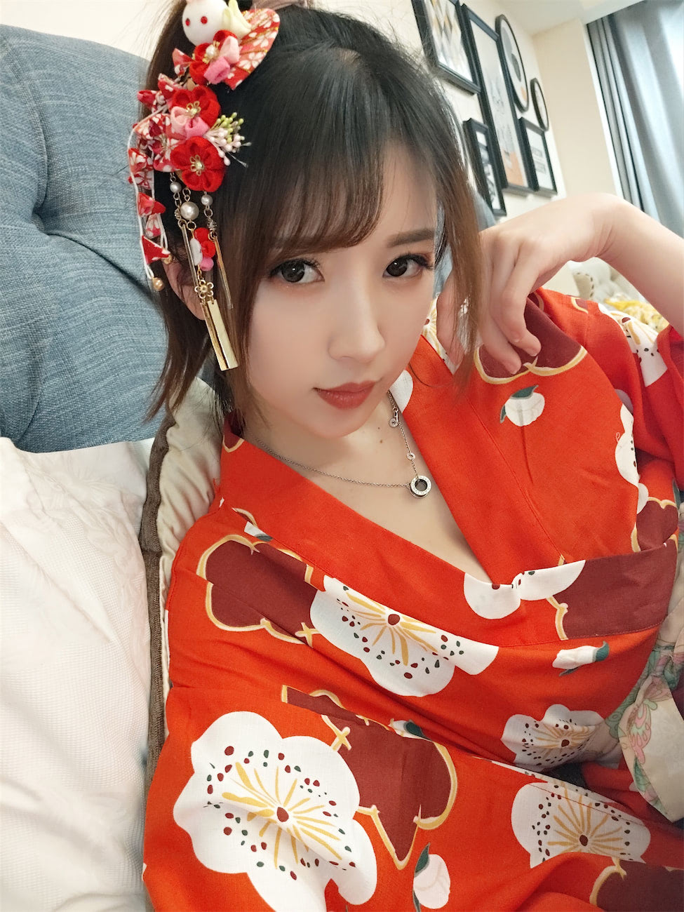 小女巫露娜黑丝樱花和服1